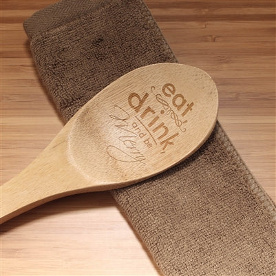 Eat, Drink, Be Merry Custom Engraved Serving Spoon - Image 3