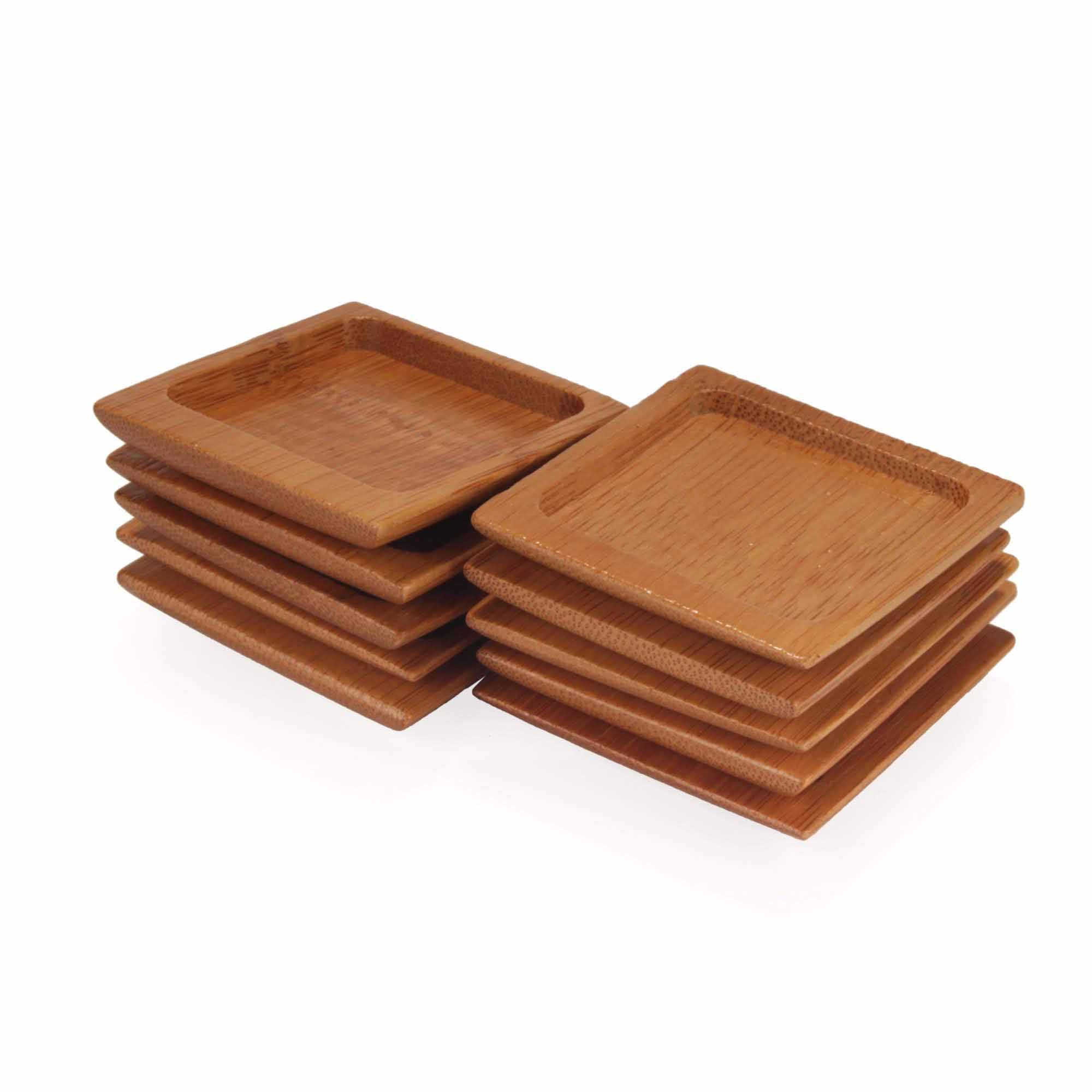 Deep Square Small Bamboo Dishes - Image 3