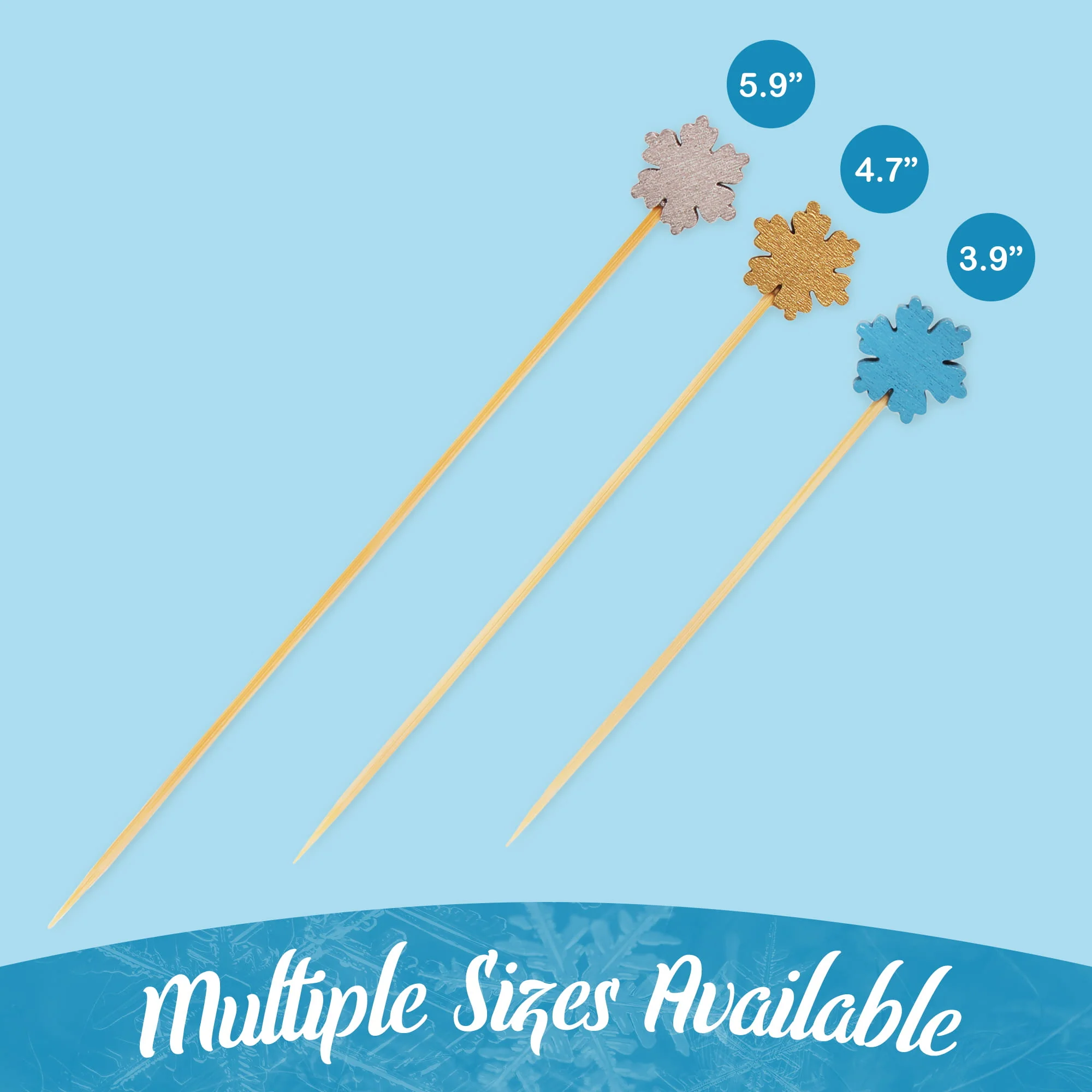 Snowflake Bamboo Food Picks - Image 6