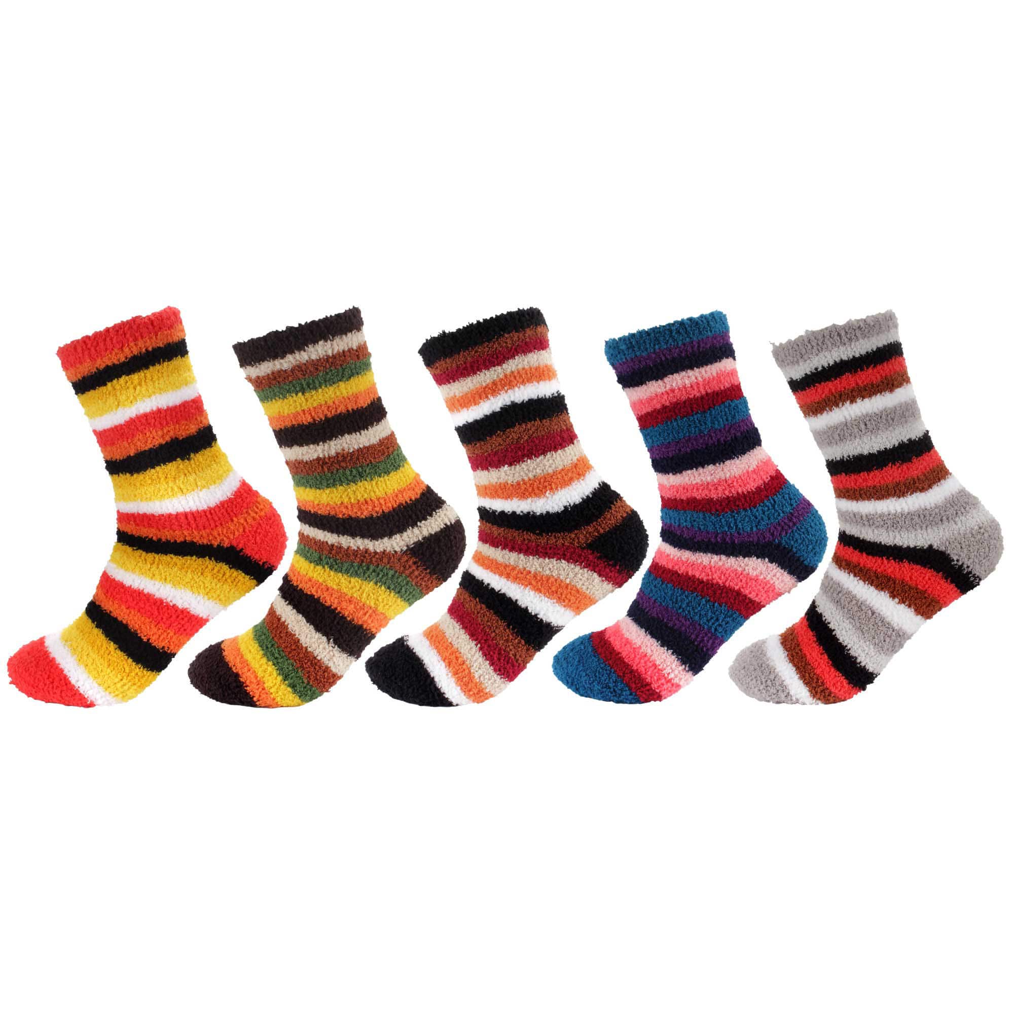 Women's Soft and Cozy Fuzzy Assorted Crew Socks - 5 Pair Assortments - Image 15