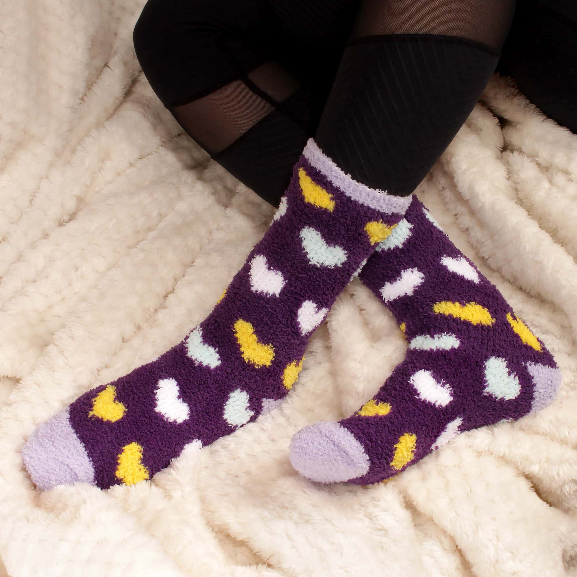 Women's Soft and Cozy Fuzzy Assorted Crew Socks - 5 Pair Assortments - Image 8