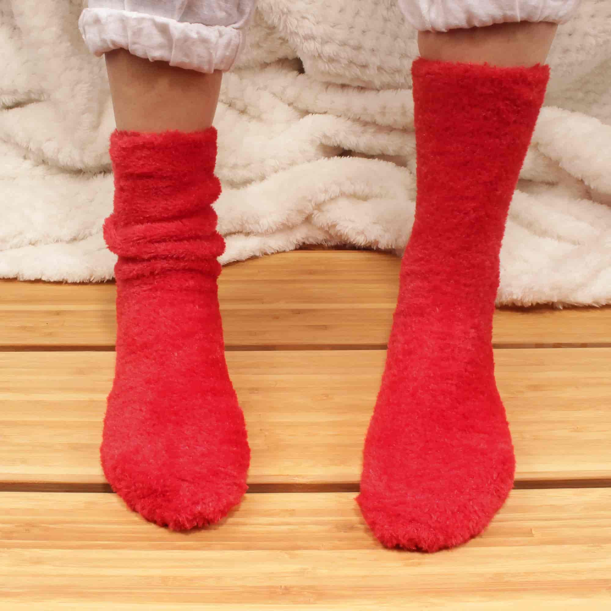 Women's Feather Light Fuzzy Socks - Image 4