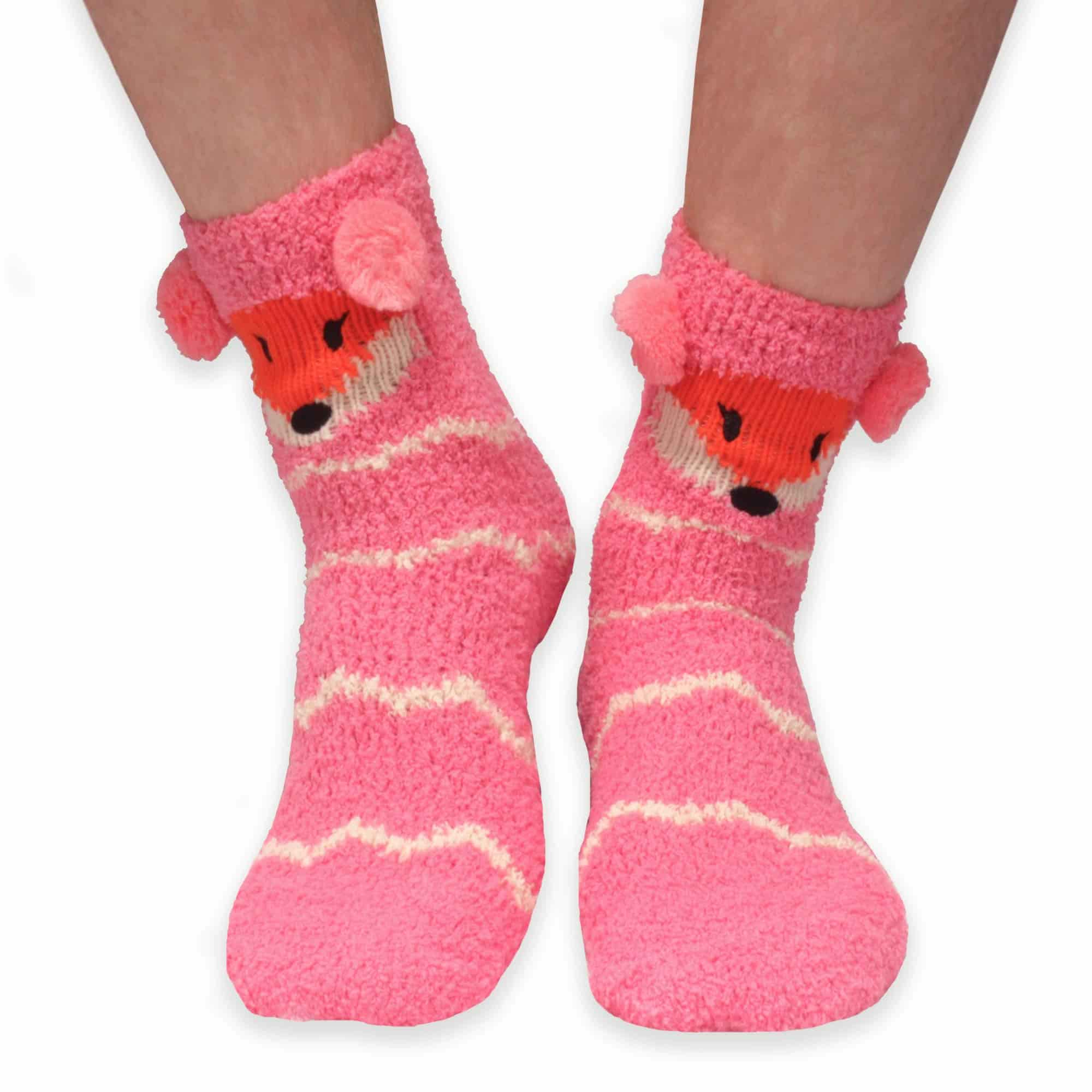 Animal Non-Slip Fuzzy Crew  Socks - Image 15