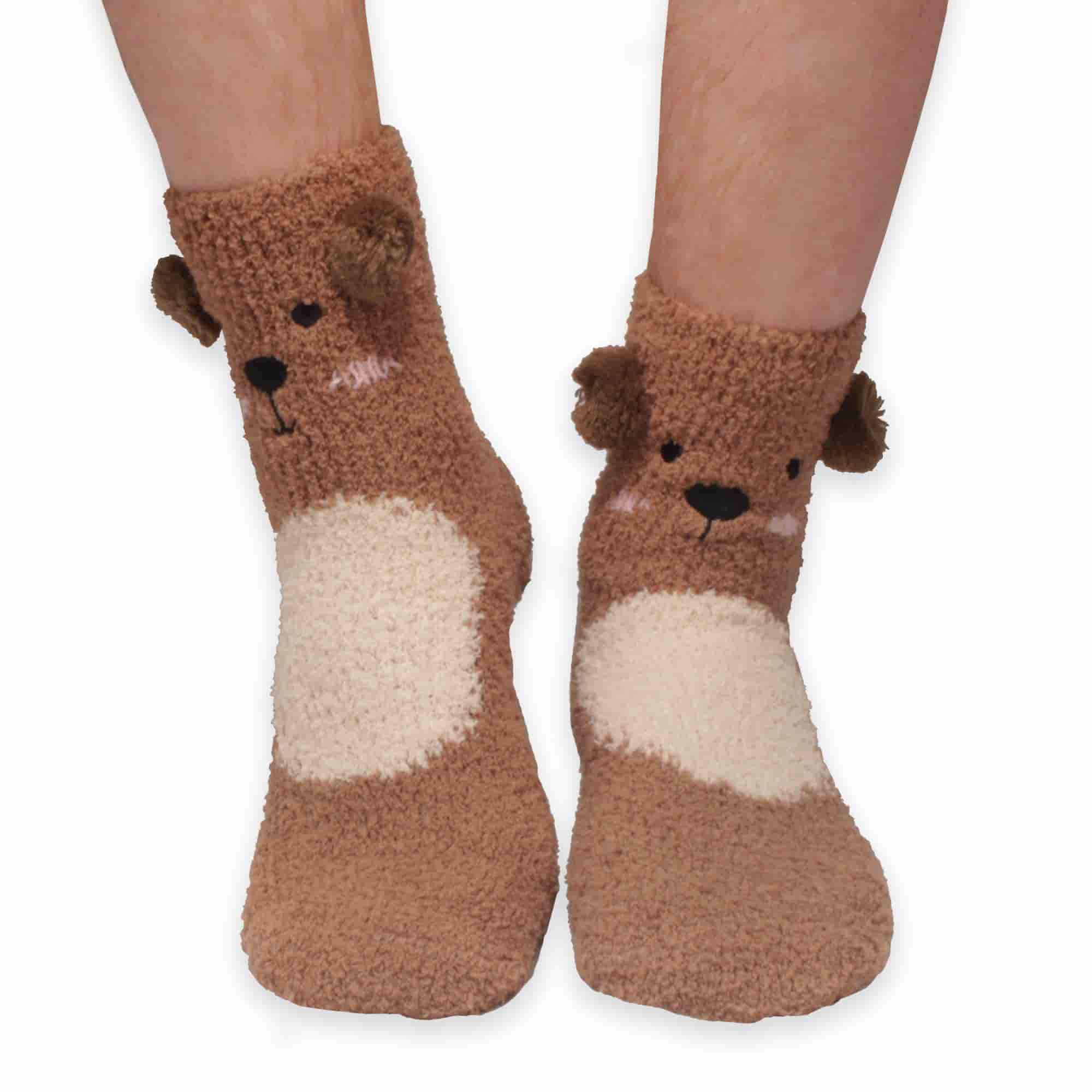 Animal Non-Slip Fuzzy Crew  Socks - Image 16