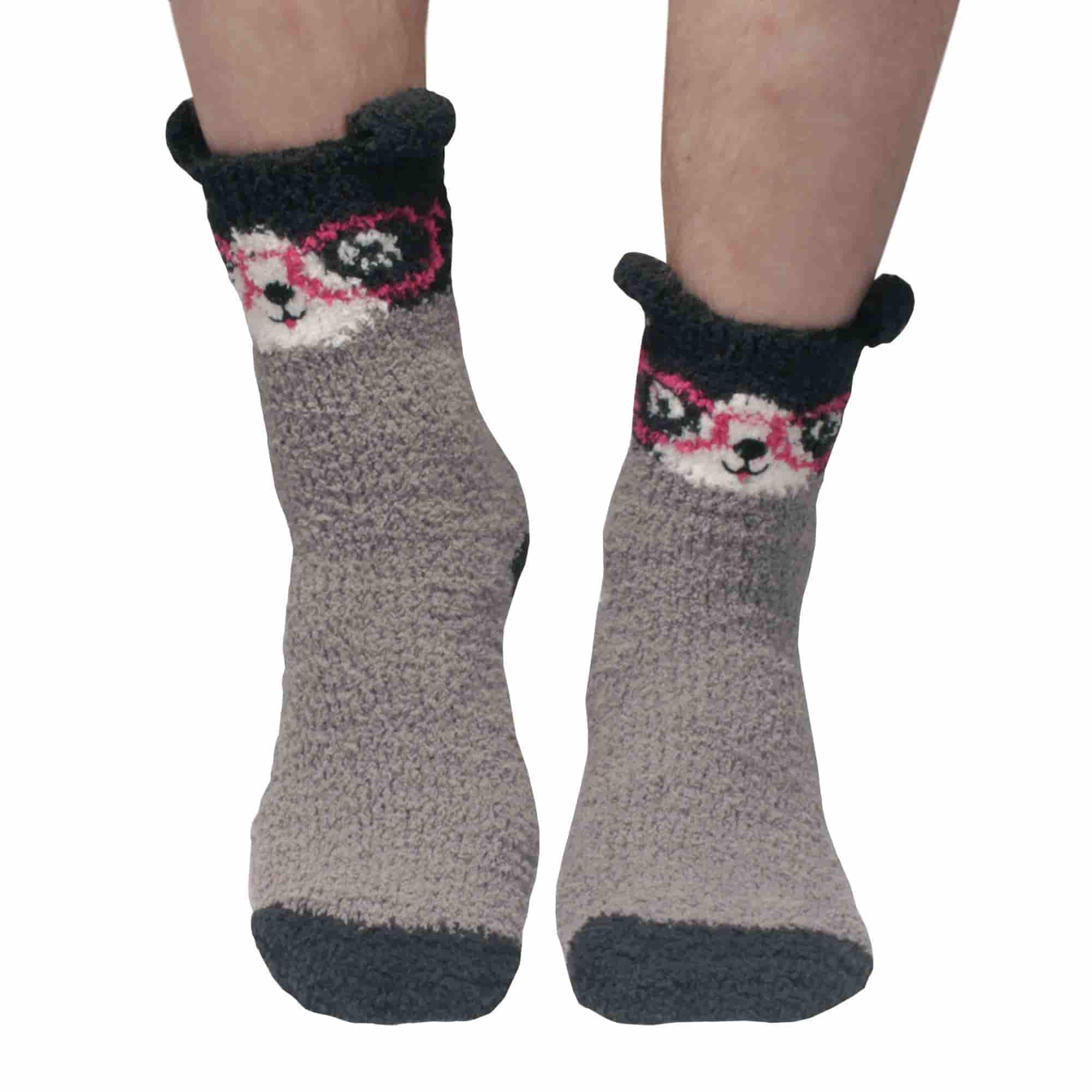 Animal Non-Slip Fuzzy Crew  Socks - Image 17