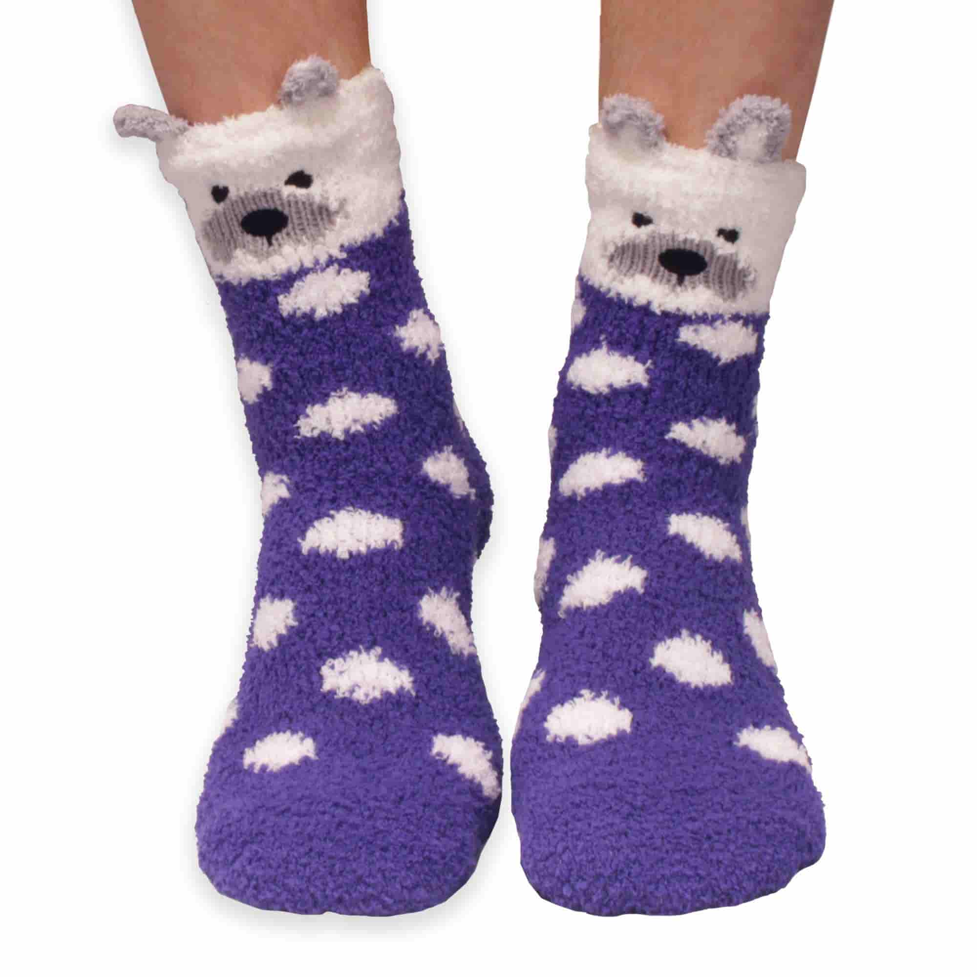 Animal Non-Slip Fuzzy Crew  Socks - Image 18