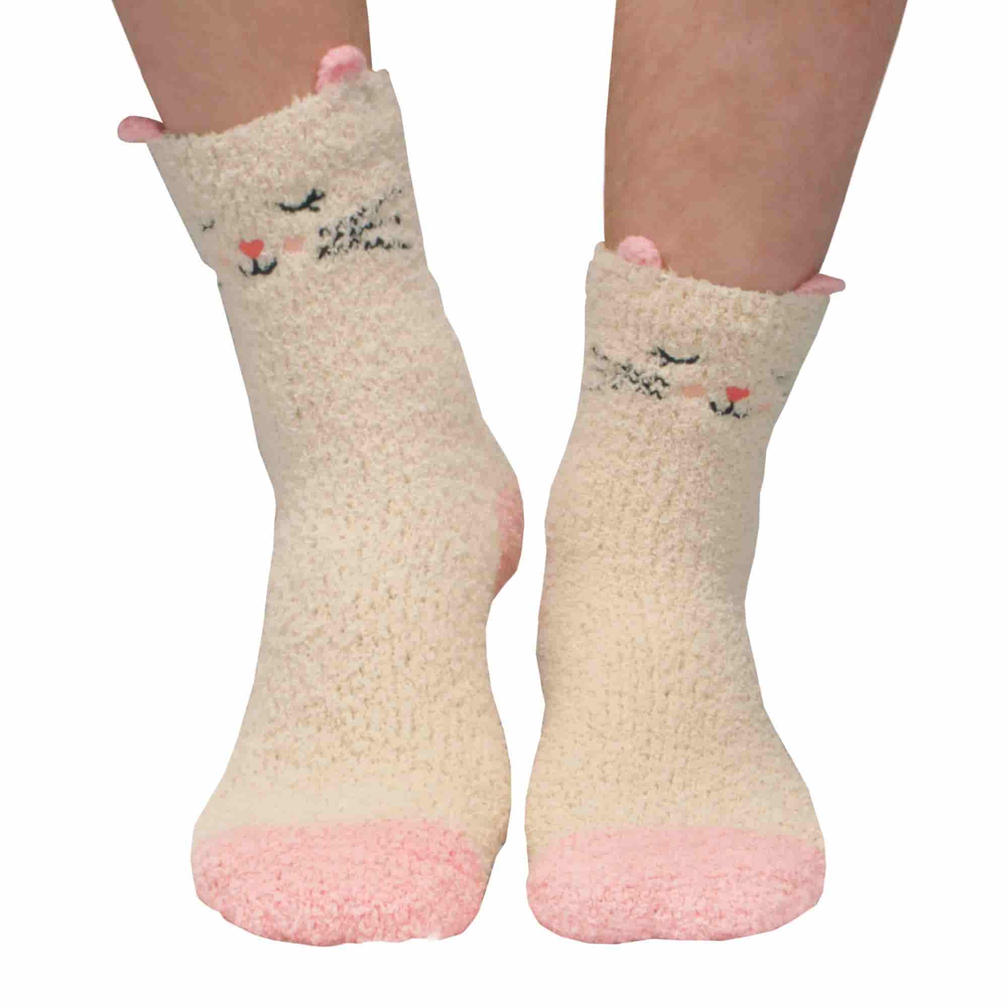 Animal Non-Slip Fuzzy Crew  Socks - Image 19