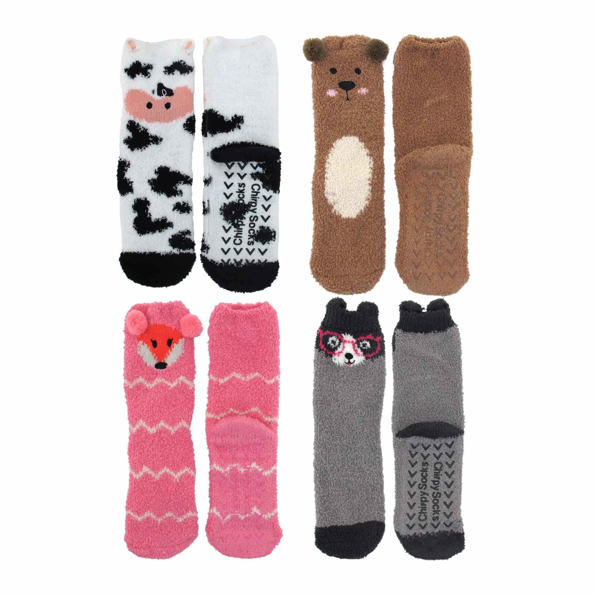Animal Non-Slip Fuzzy Crew  Socks - Image 22