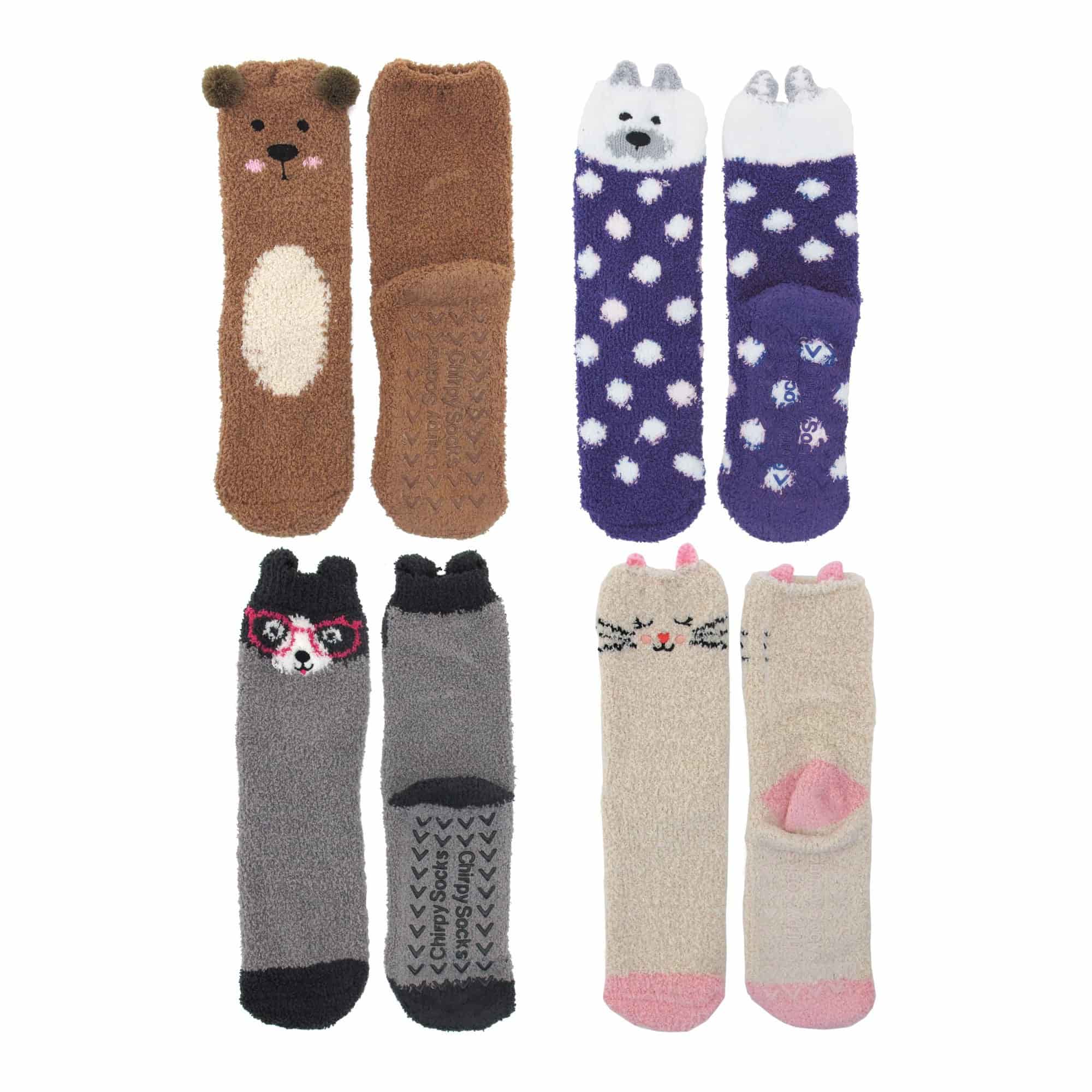 Animal Non-Slip Fuzzy Crew  Socks - Image 24