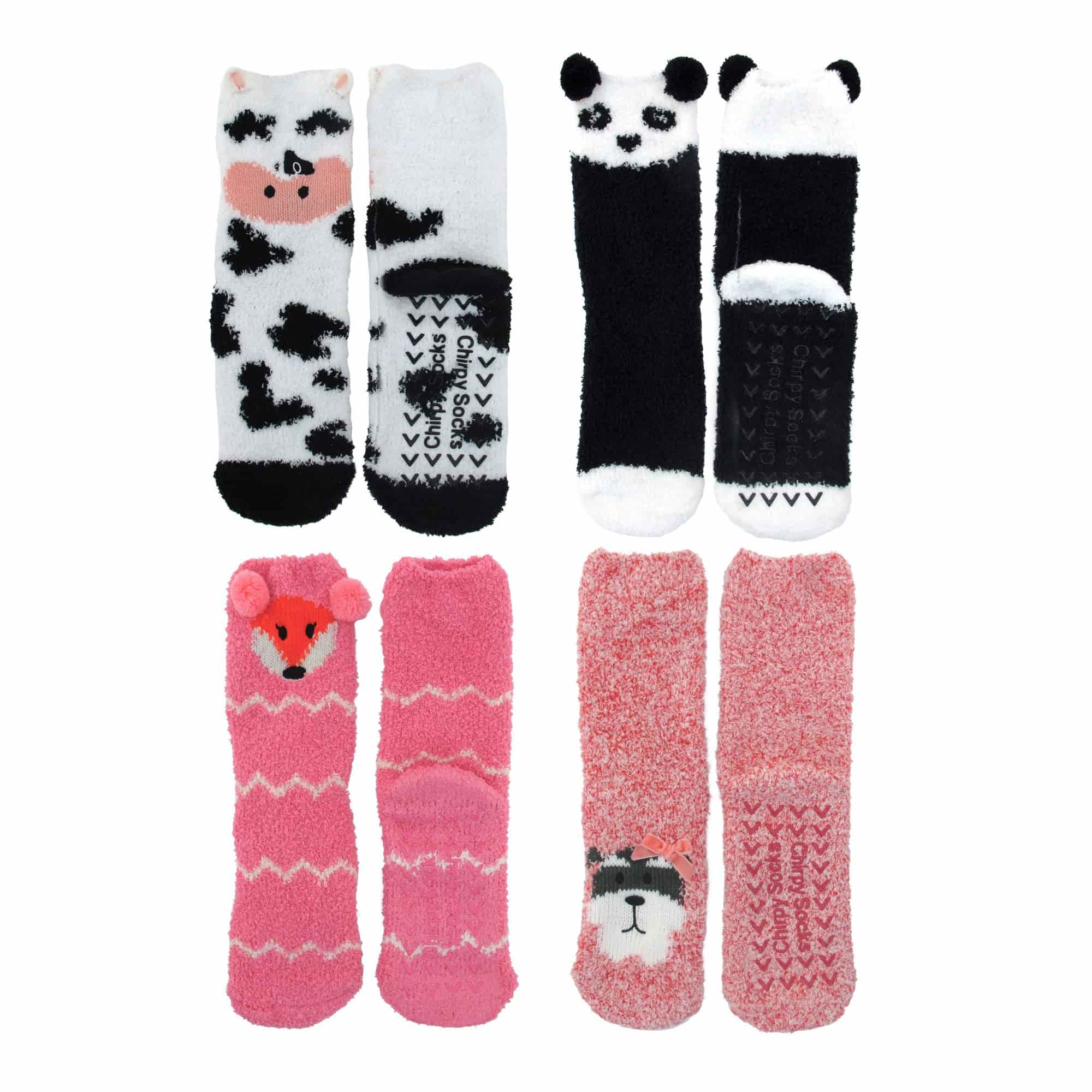 Animal Non-Slip Fuzzy Crew  Socks - Image 25