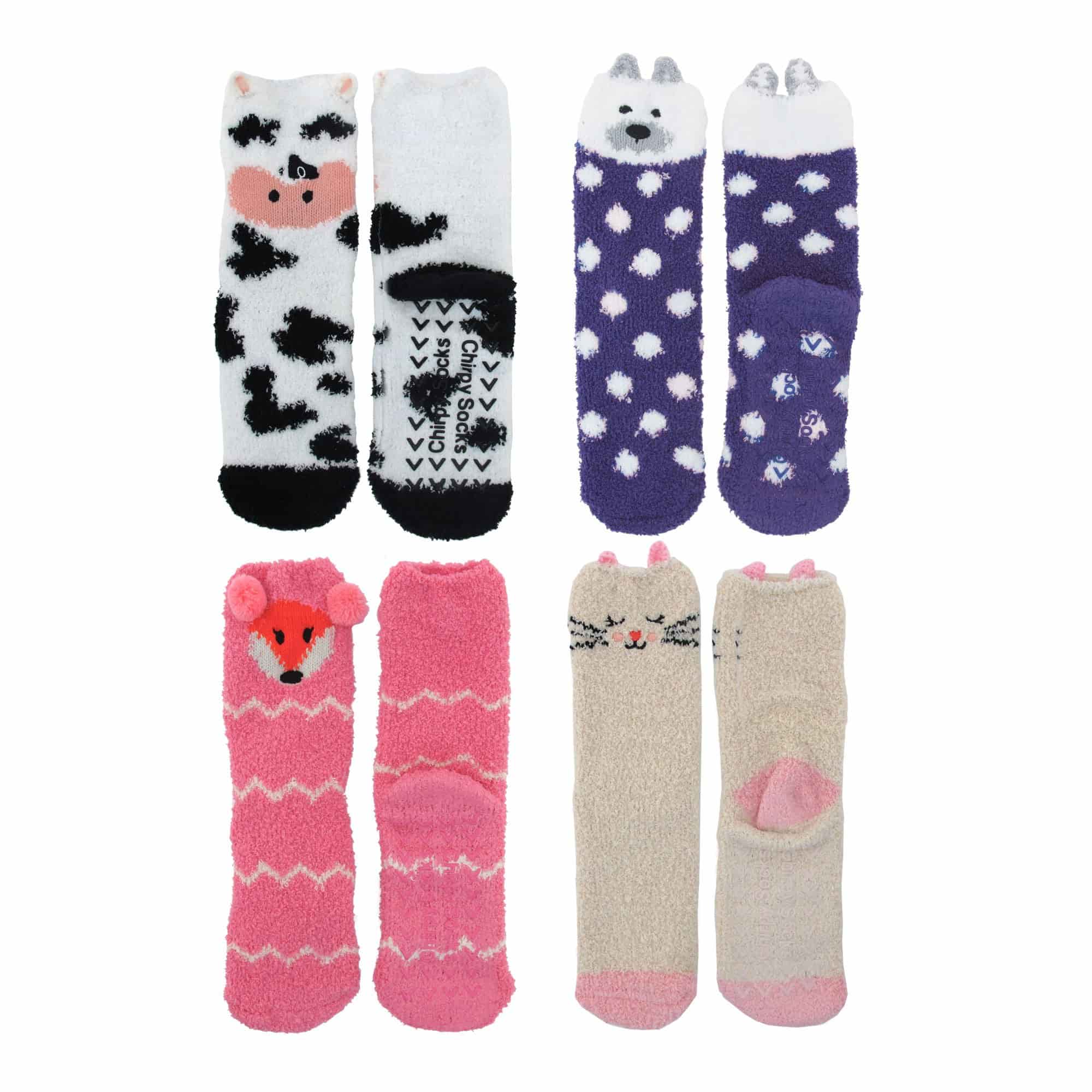 Animal Non-Slip Fuzzy Crew  Socks - Image 26