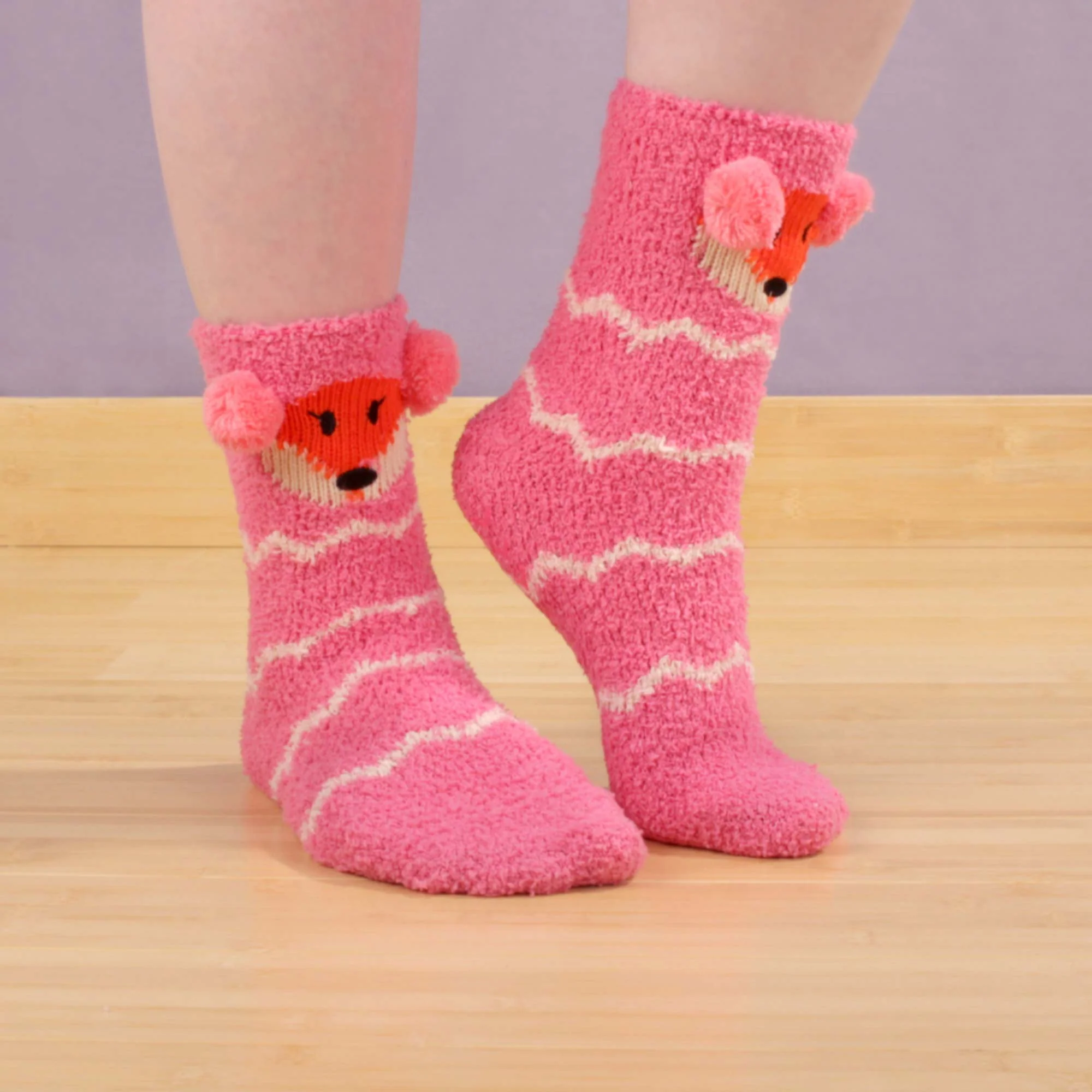 Animal Non-Slip Fuzzy Crew  Socks - Image 4