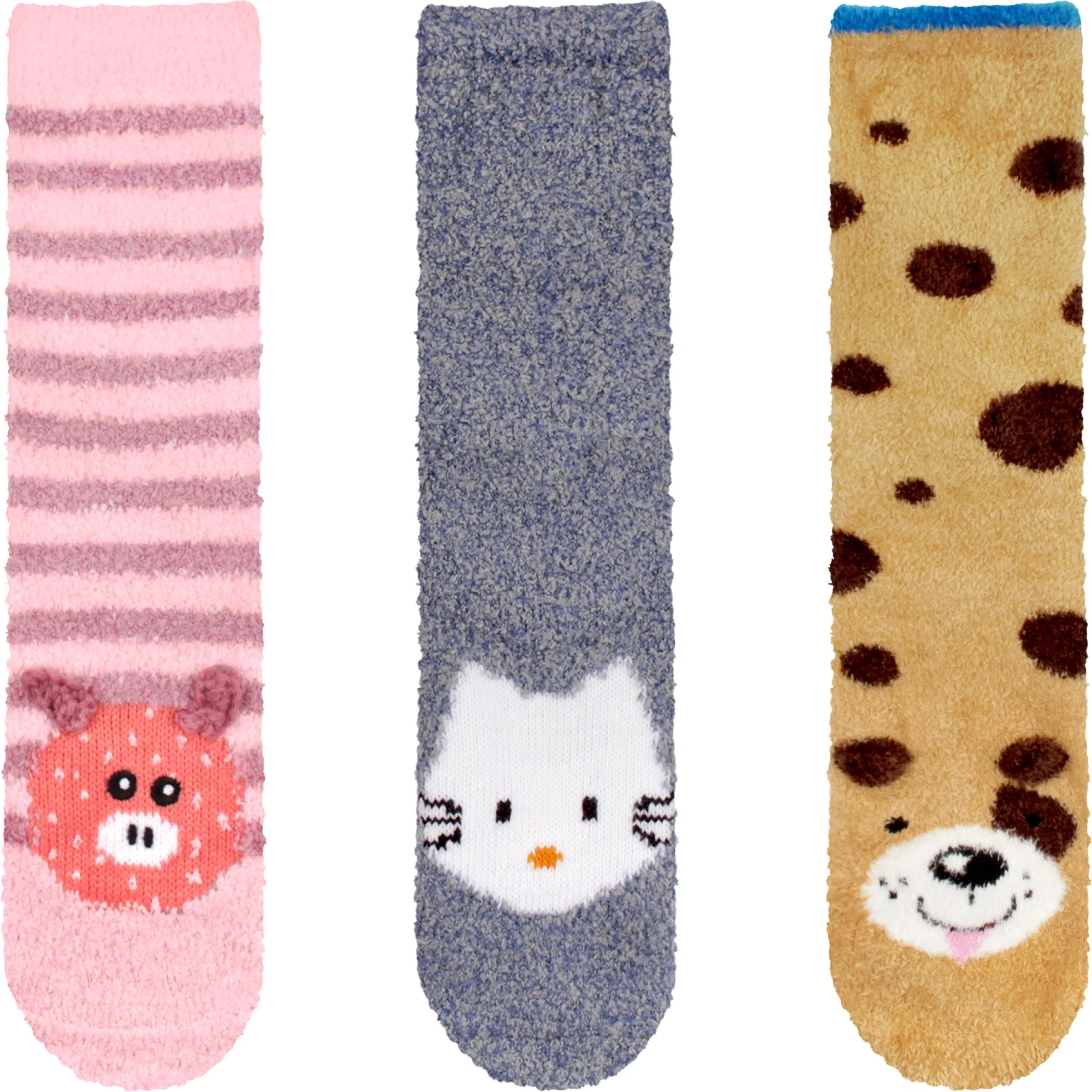 Fuzzy Cozy Microfiber Animal Socks Assortments - 3 Pairs - Image 31