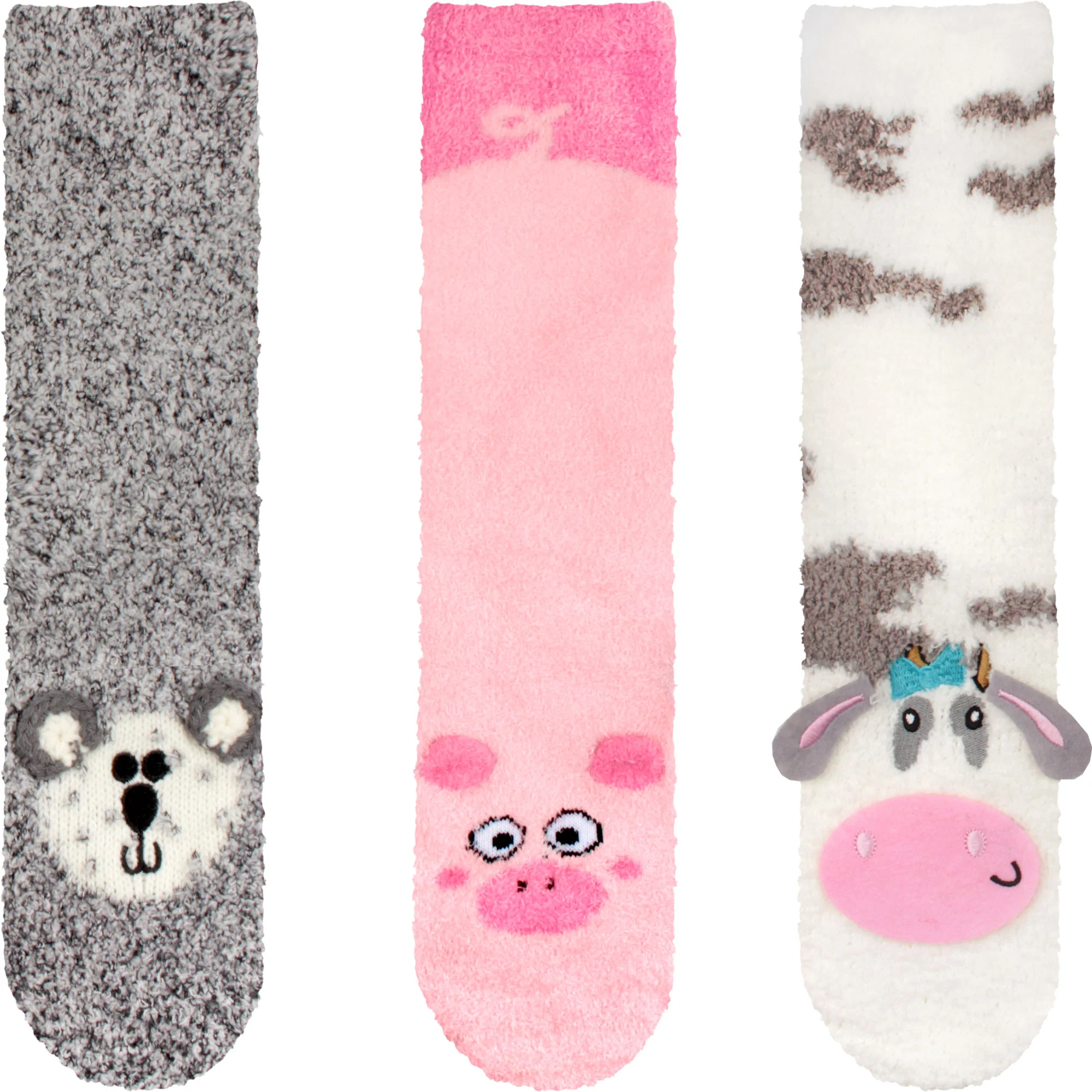 Fuzzy Cozy Microfiber Animal Socks Assortments - 3 Pairs - Image 37