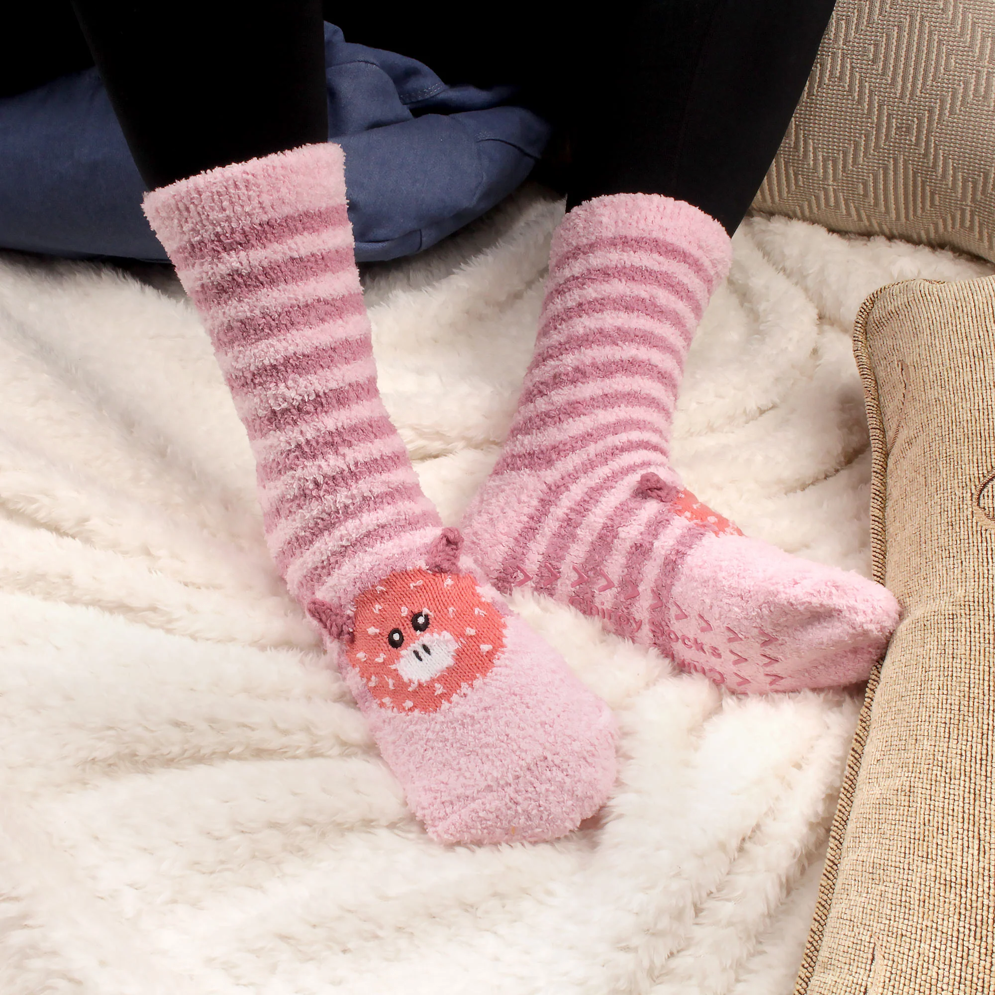 Fuzzy Animal Socks - 6 Pairs Assortments - Image 12